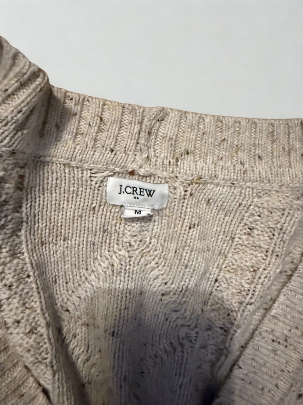J.Crew Donegal Long Cable-Knit Cardigan Sweater Size Medium Autumnal Neps - Picture 3 of 4